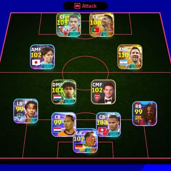 eFootball Accounts Legends & Iconic Players eFootball PES 2027 | 3208 Collective Strength | 110 Messi + 108 Ronaldo + 105