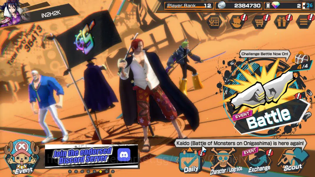 One Piece Bounty Rush Accounts Mid-Tier Global|4 EX 1 Max|DDe Shanks,LH monkey D.Garp,5 Elders St.Ethanborn V.Nusjuro,Film