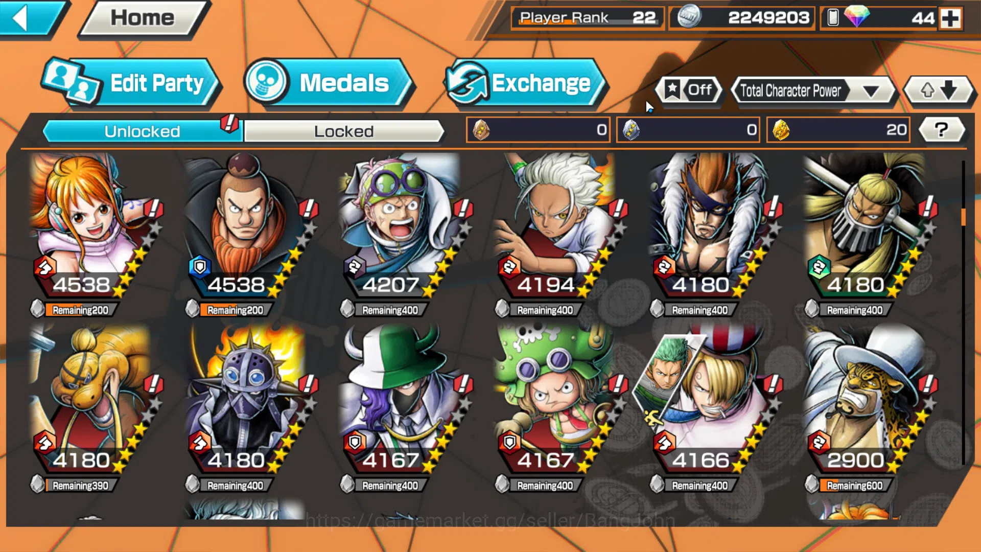 One Piece Bounty Rush Accounts Global | 3EX | 3MAX | Kuzan, Borsalino, MarshallD. image 8