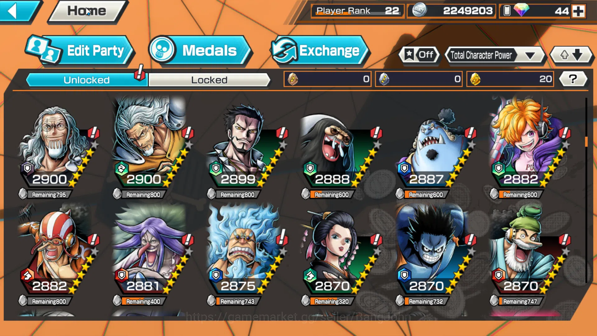 One Piece Bounty Rush Accounts Global | 3EX | 3MAX | Kuzan, Borsalino, MarshallD. image 9