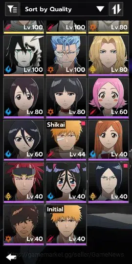 BLEACH: Soul Resonance Accounts NuverseSEA|LV 79|15 SSR[AizenB6,GrimmB2,ToshiroB1, image 3