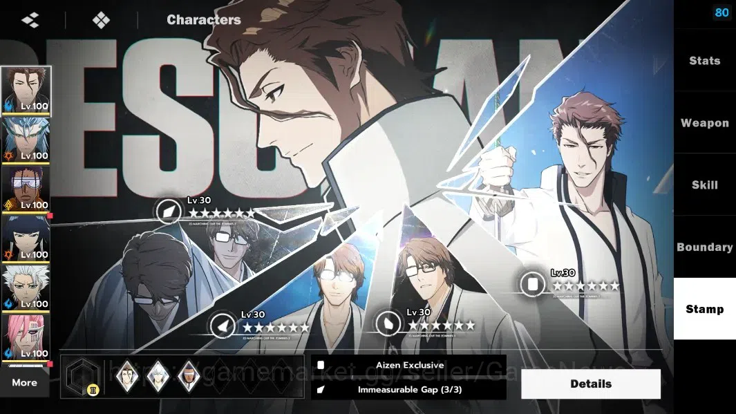 BLEACH: Soul Resonance Accounts NuverseSEA|LV 79|15 SSR[AizenB6,GrimmB2,ToshiroB1, image 7