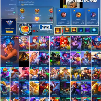 Mobile Legends: Bang Bang Accounts #4637 221 Skins | Karina Leona (KOF) | Vale Gaara (NARUTO) | Khufra Cursed Scroll (EPIC