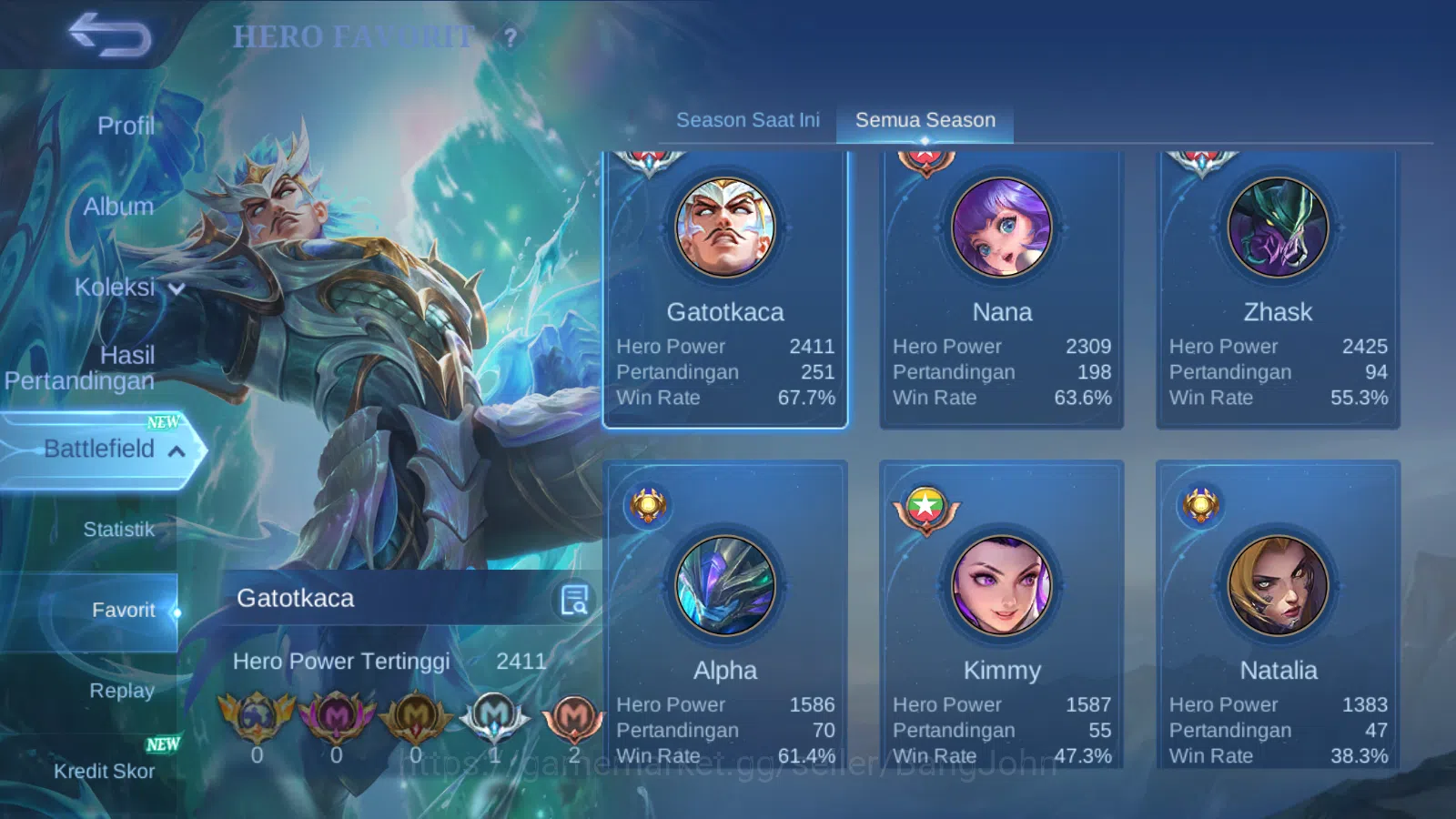 Mobile Legends: Bang Bang Accounts Hero 78 | Skin 194 | Luckybox Johnson | Annual Hay image 16