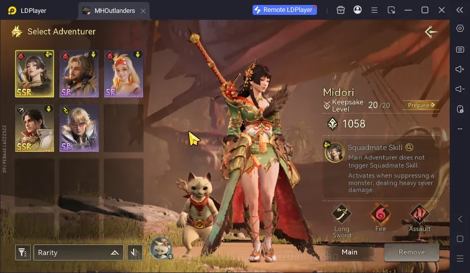 Monster Hunter Outlanders Accounts Starter APAC|AR5|FreshStarter|1 Limit Midori|1SSR|3SR|MC MALE|Log Garena|Check MHO20B 1