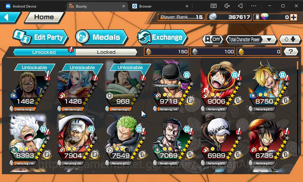 One Piece Bounty Rush Accounts Global | 3 META EX | Onigashima Roronoa Zoro, Five image 5