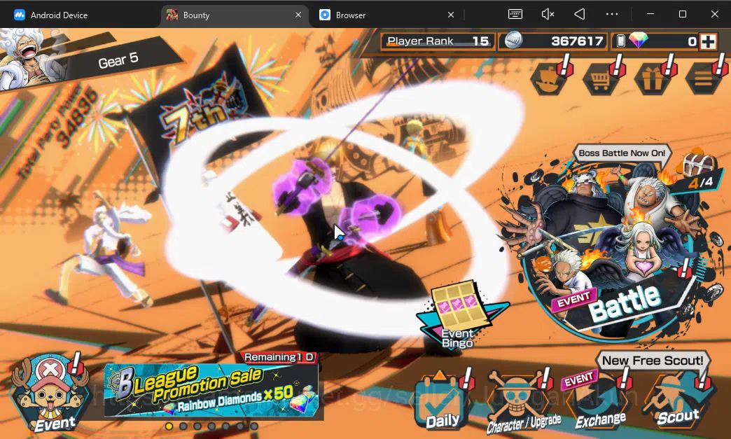 One Piece Bounty Rush Accounts Global | 3 META EX | Onigashima Roronoa Zoro, Five image 2