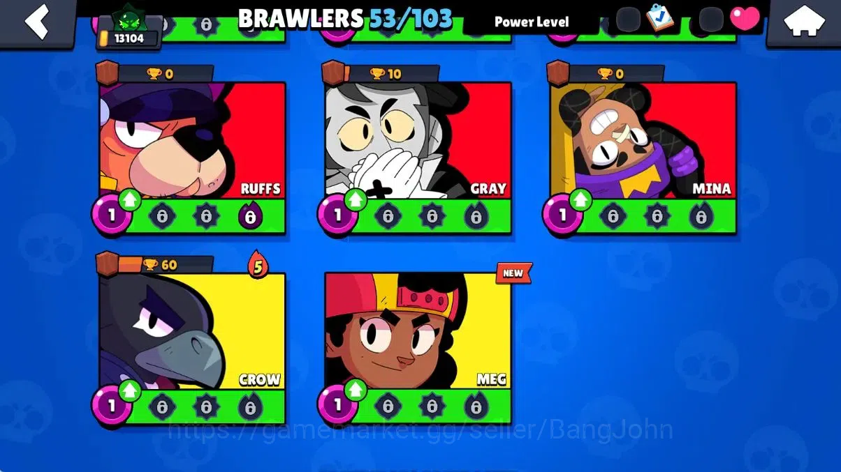 Brawl Stars Accounts Android | 13104 Thropy|53 Brawler|10 Max Lv|5 Hype image 13