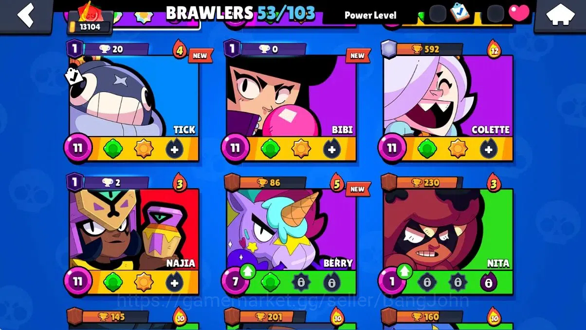 Brawl Stars Accounts Android | 13104 Thropy|53 Brawler|10 Max Lv|5 Hype image 6