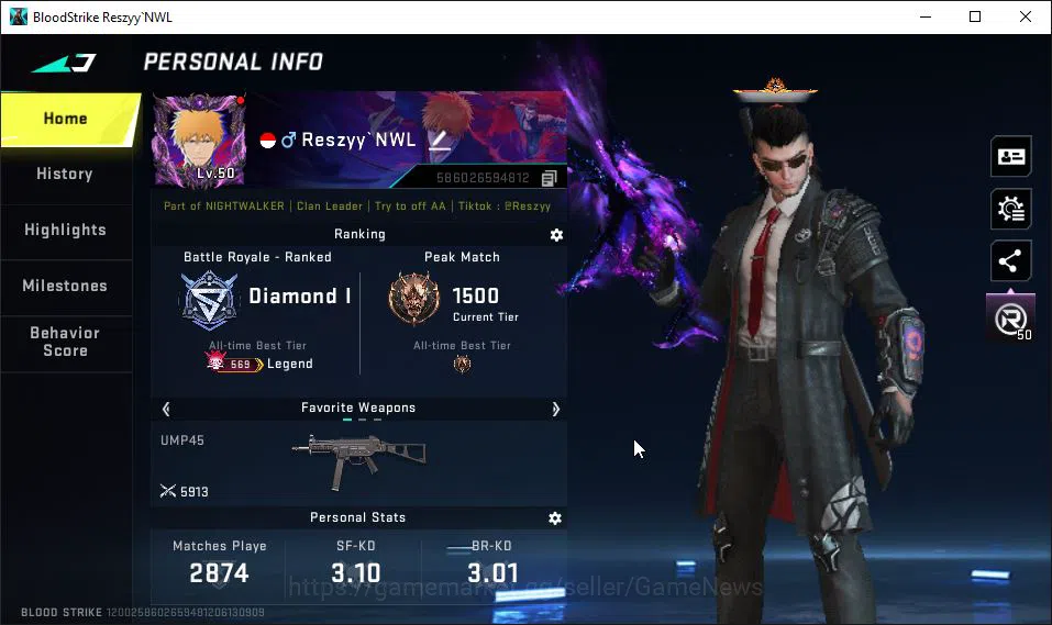 Blood Strike Accounts ASIA|EVO UMP45-Forsaken Lv5|9 ETERNAL|3 Collab BLE image 3