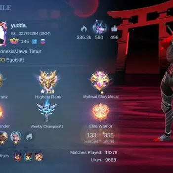 Mobile Legends: Bang Bang Accounts Collector Global|Skin 355|Exalted|Legend Alucard,KOF Karina,Naruto Lukas,STAR