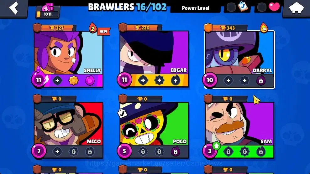 Brawl Stars Accounts 1011 Trophy|16 Brawlers 2 Max Lv [Edgar,Darryl,She image 4