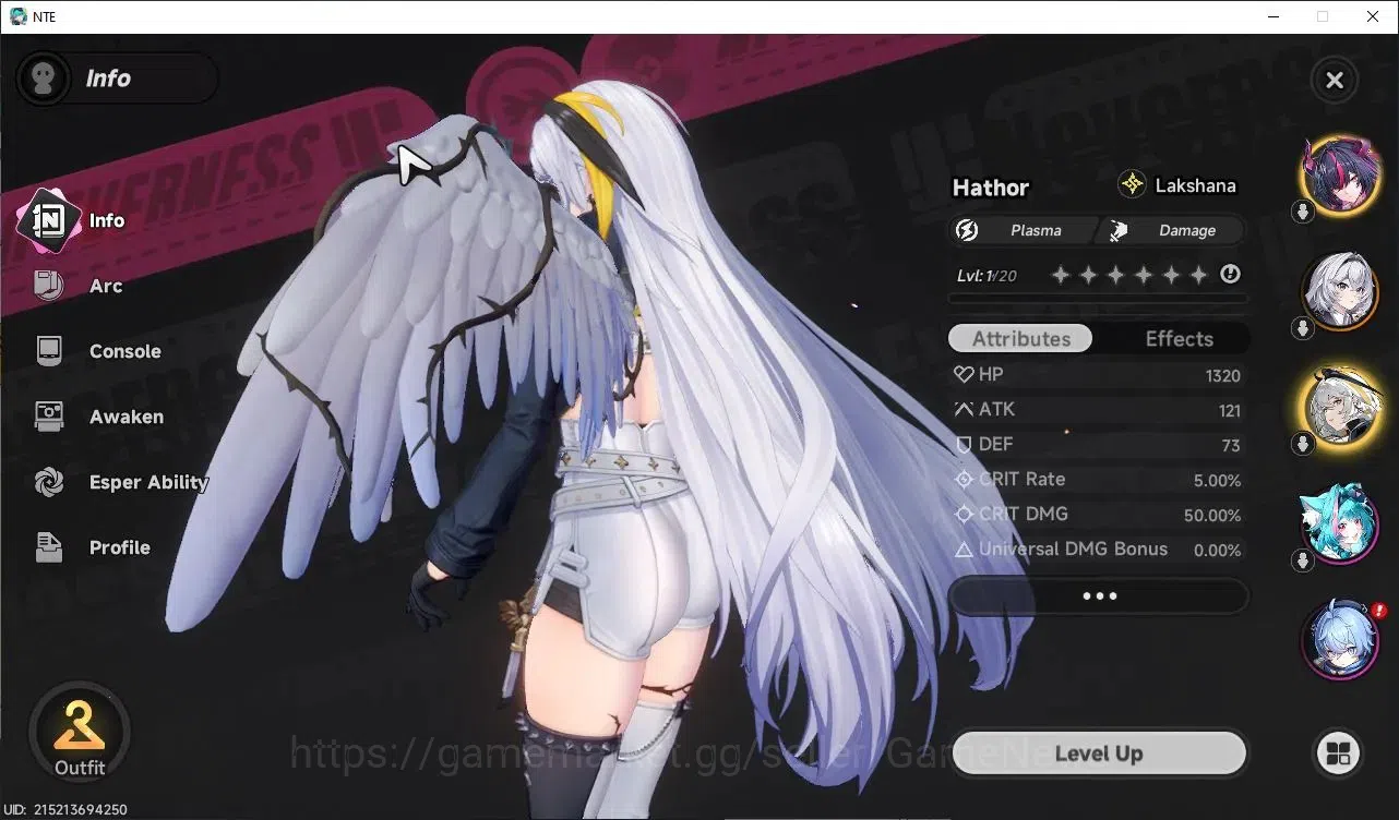 Neverness to Everness Accounts Global NA|HL 3|2 S Class|1 Limited (Shinku)+(Hathor)+1 S-Class Selectr Box|Select ON|Overcast 2