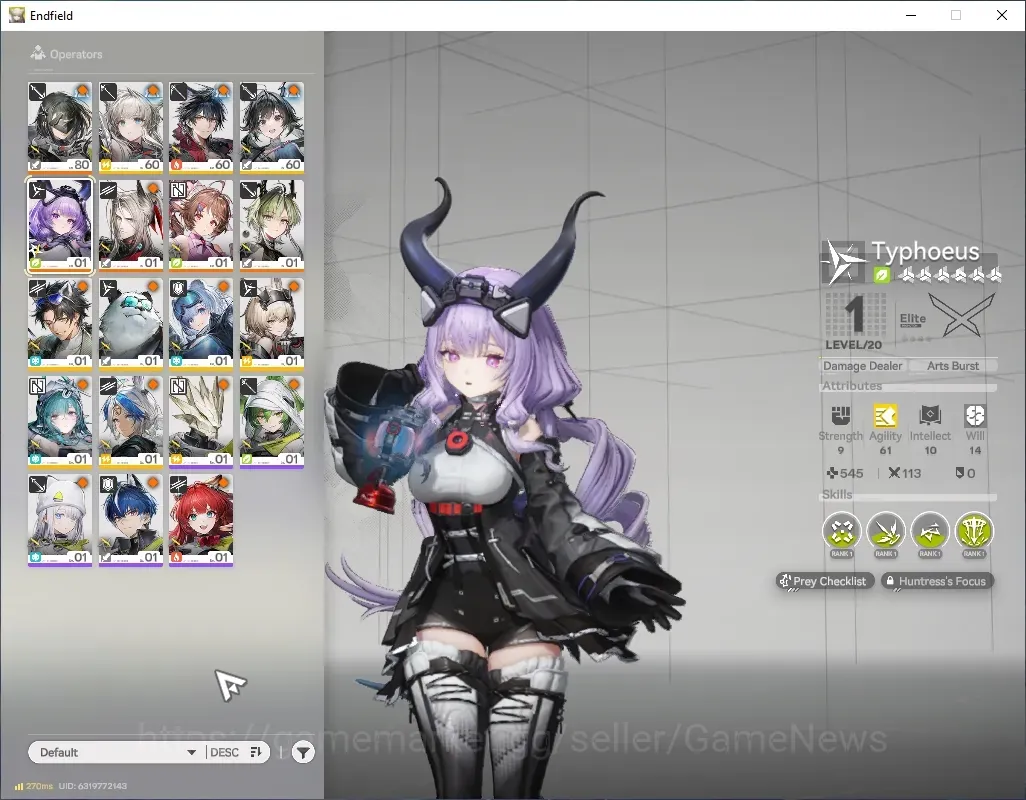 Arknights: Endfield Accounts NA/EU|Lv 54|4 SSR 1 Limited + 4 (*6 Weapon)|Typhoeus P4 + Signature P3|1 SSR Selector|2 Wp 1