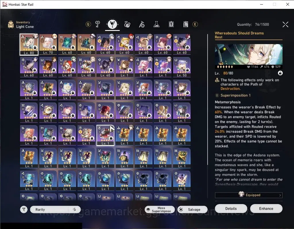 Honkai Star Rail Accounts Others Asia|TL 64|7 Limited|[Firefly]+Sign,Huohuo,The Dahlia,Sunday,Saber,Tribbie,Kafka|MC 5