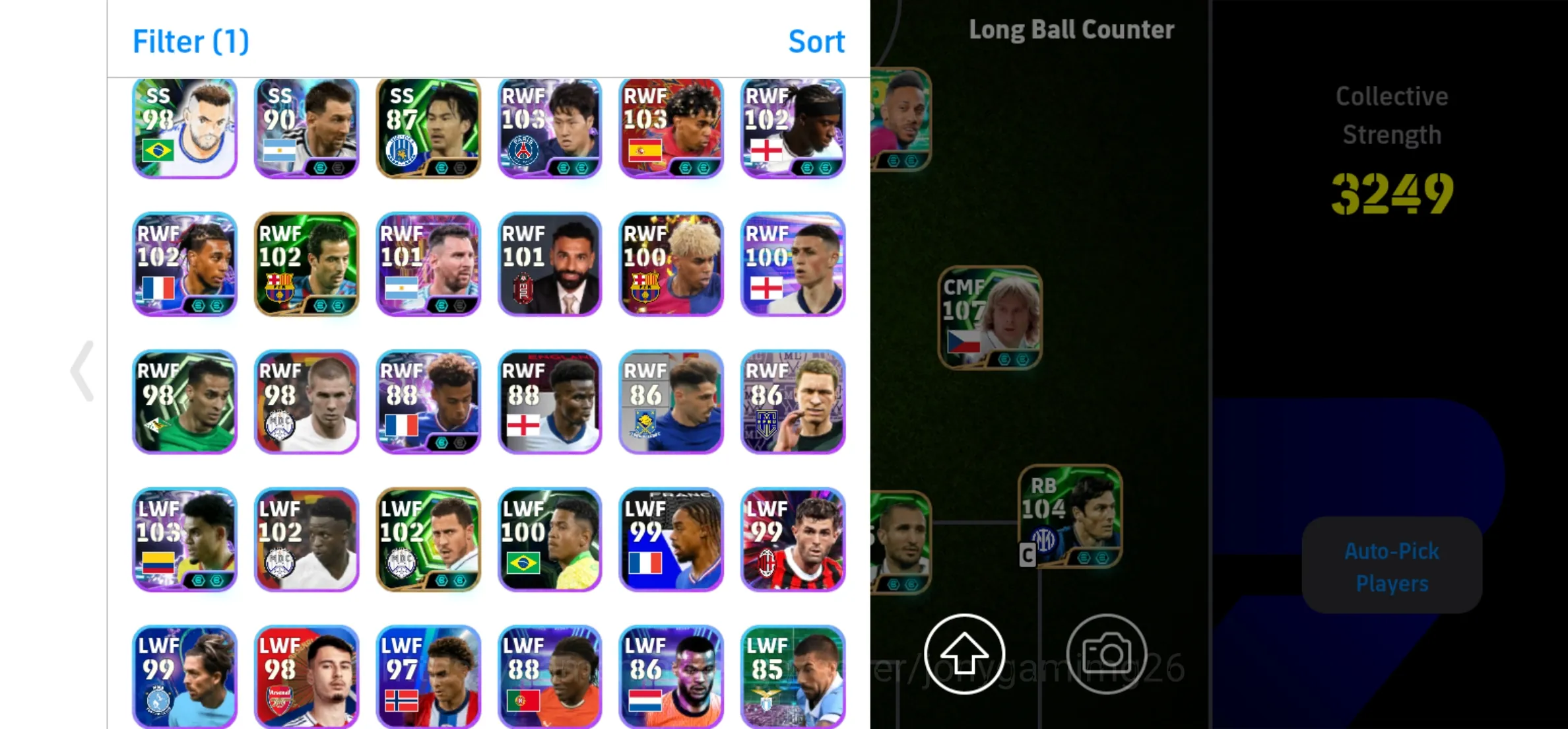 eFootball アカウント チームパワー3245 eFootball アカウント チーム