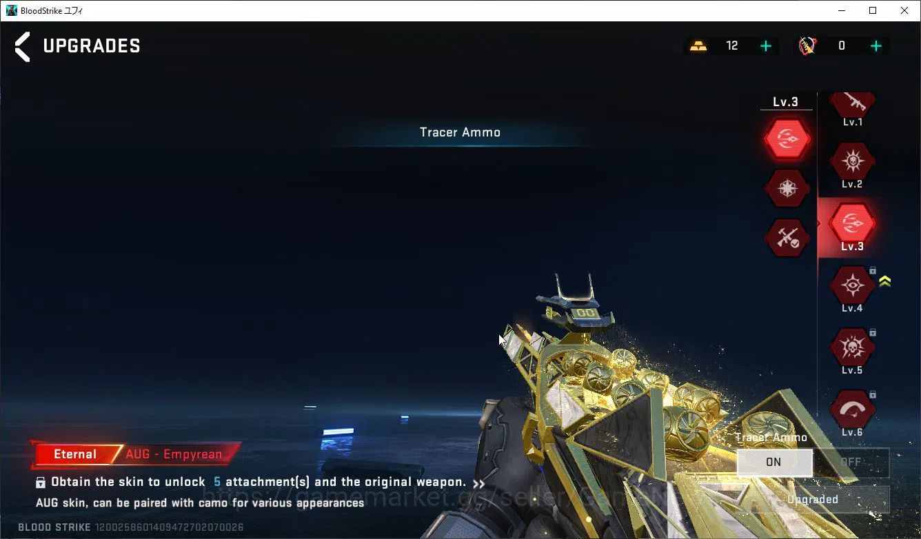 Blood Strike Accounts Rare Skin Asia|3 ETERNAL (M700-LV6,P90-Lv3,AUG-Lv3)| 3 MELE(Knife,Katana,Axe)|3 11