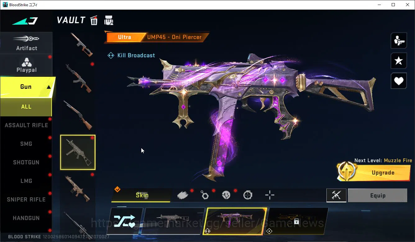 Blood Strike Accounts Rare Skin Asia|3 ETERNAL (M700-LV6,P90-Lv3,AUG-Lv3)| 3 MELE(Knife,Katana,Axe)|3 13