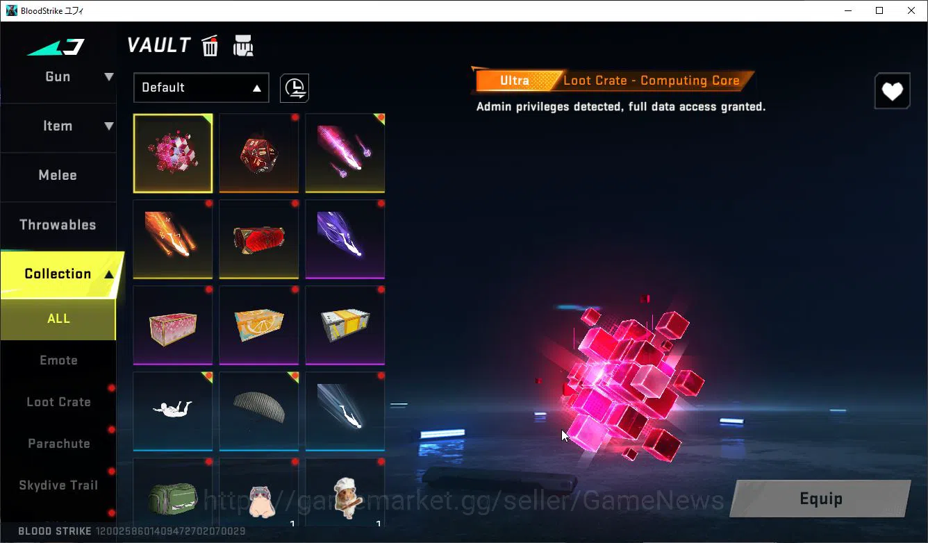 Blood Strike Accounts Rare Skin Asia|3 ETERNAL (M700-LV6,P90-Lv3,AUG-Lv3)| 3 MELE(Knife,Katana,Axe)|3 17