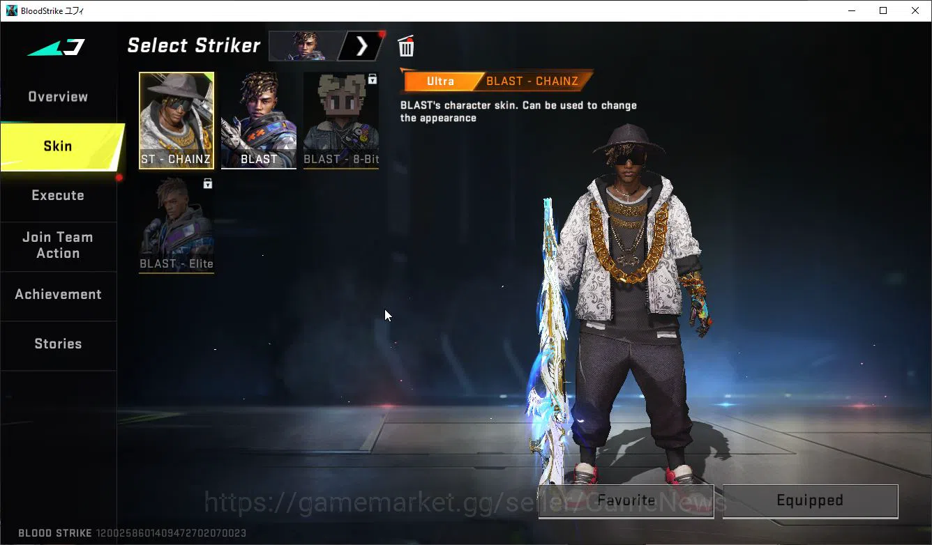 Blood Strike Accounts Rare Skin Asia|3 ETERNAL (M700-LV6,P90-Lv3,AUG-Lv3)| 3 MELE(Knife,Katana,Axe)|3 2