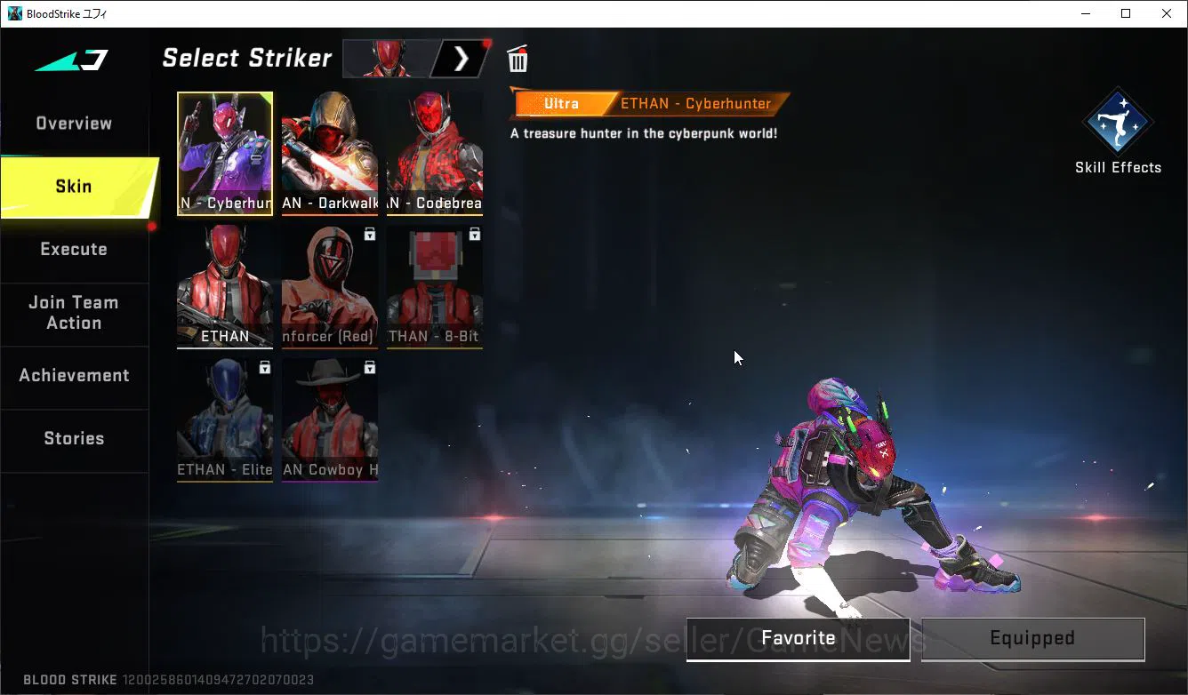Blood Strike Accounts Rare Skin Asia|3 ETERNAL (M700-LV6,P90-Lv3,AUG-Lv3)| 3 MELE(Knife,Katana,Axe)|3 3
