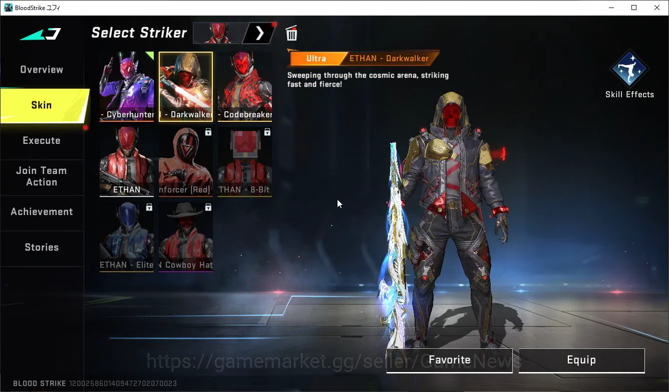 Blood Strike Accounts Rare Skin Asia|3 ETERNAL (M700-LV6,P90-Lv3,AUG-Lv3)| 3 MELE(Knife,Katana,Axe)|3 4