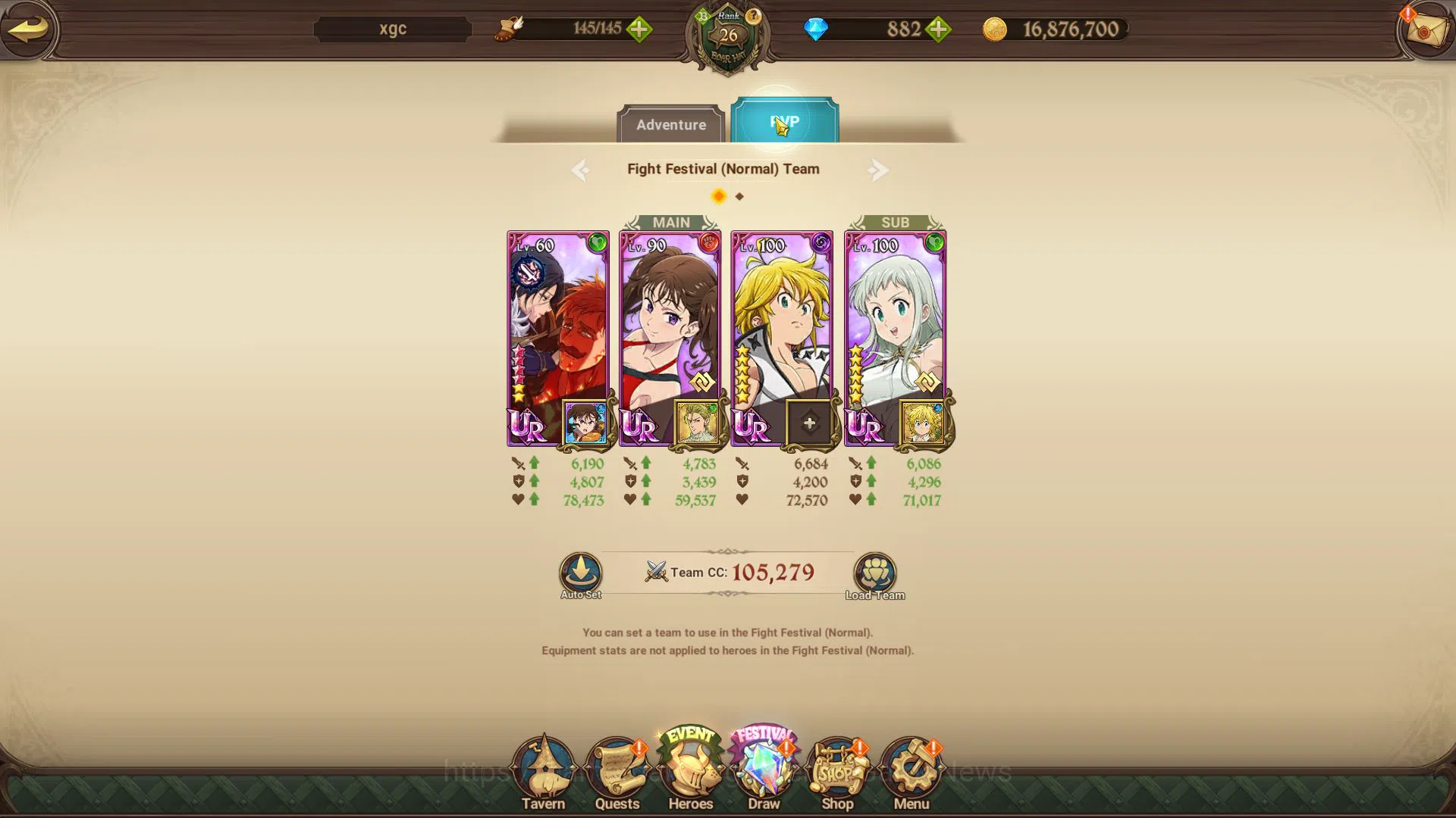 The Seven Deadly Sins: Grand Cross Accounts Midgame Global|909K CC|Starter Ch4|882 Dm| 2 UR | Merlin And Escanor, Demon King 8