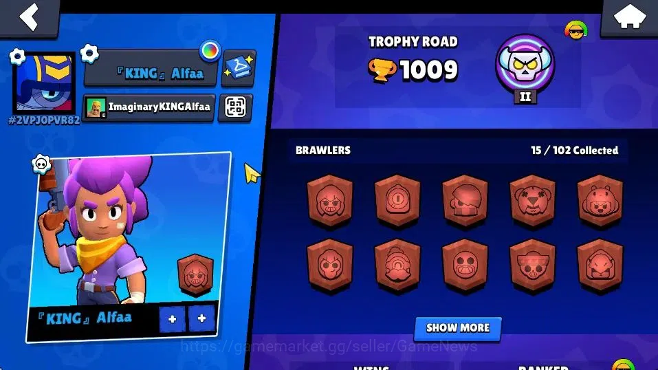 Brawl Stars Accounts 1009 Trophy, 15 Brawlers, 2 Max Lvl. Has 2 Epic Sk image 2