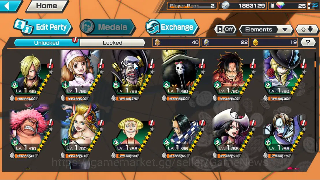 One Piece Bounty Rush Accounts Global|4 EX|5 Elder St.Saturn,Gp Edward Newgate,KO image 5