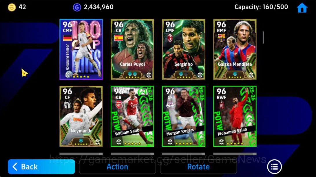 eFootball Accounts Mid-Tier Mobile|Aerial Fort(Gerard Pique),Edged Crossing(Park Ji-Sung,Andrew Robertson),Fortress(Ivar 15