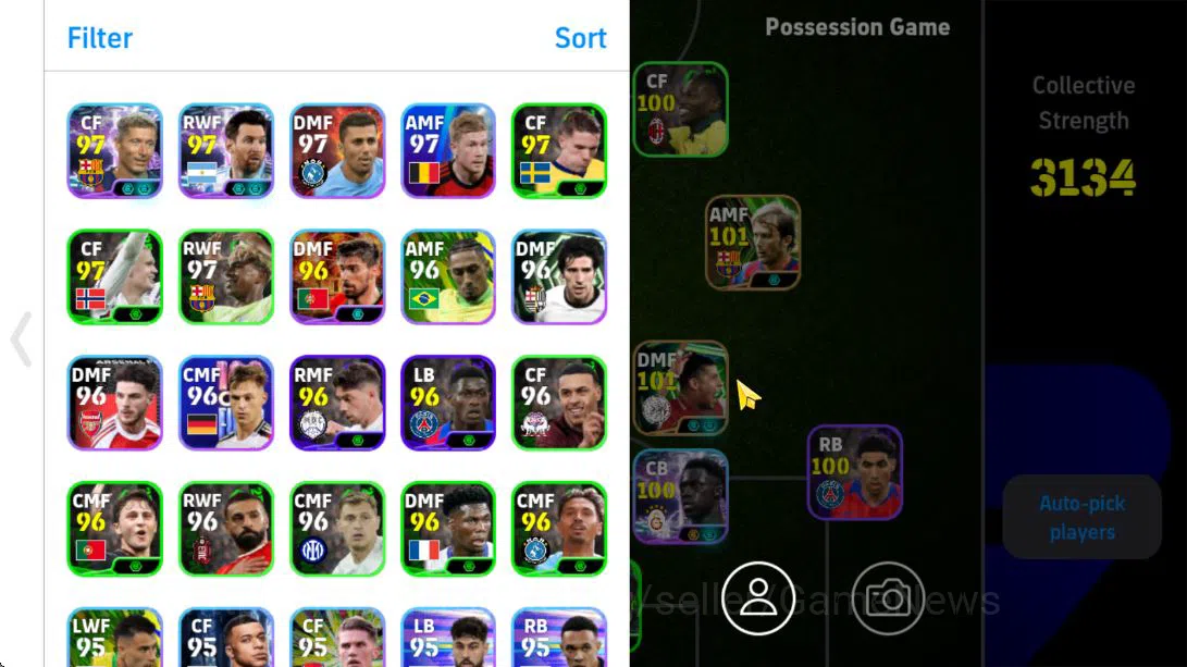 eFootball Accounts Mid-Tier Mobile|Aerial Fort(Gerard Pique),Edged Crossing(Park Ji-Sung,Andrew Robertson),Fortress(Ivar 4