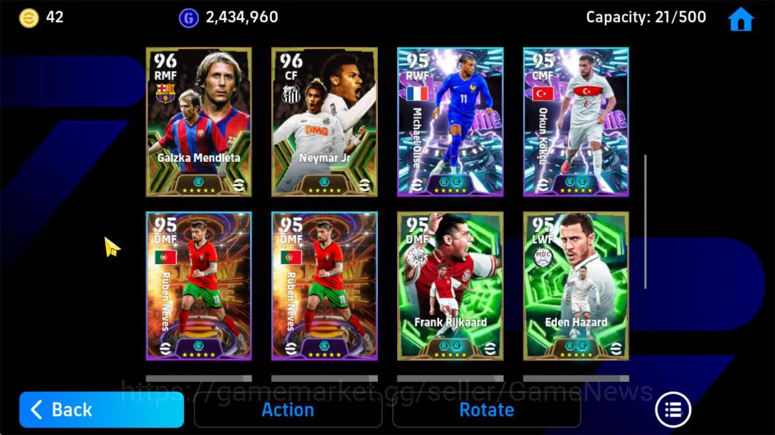 eFootball Accounts Mid-Tier Mobile|Aerial Fort(Gerard Pique),Edged Crossing(Park Ji-Sung,Andrew Robertson),Fortress(Ivar 6