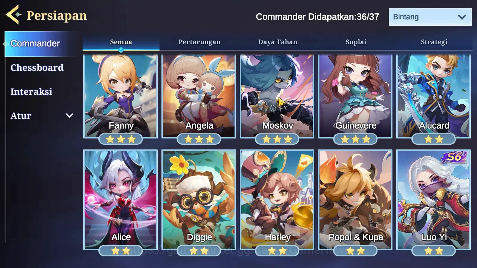 Magic Chess: Go Go Accounts High Mythic 32| 36 Commander 9 Max|19 Skin 4 Special,12 Elite,3 Painted|4 Chessboard 3 Special,1 12