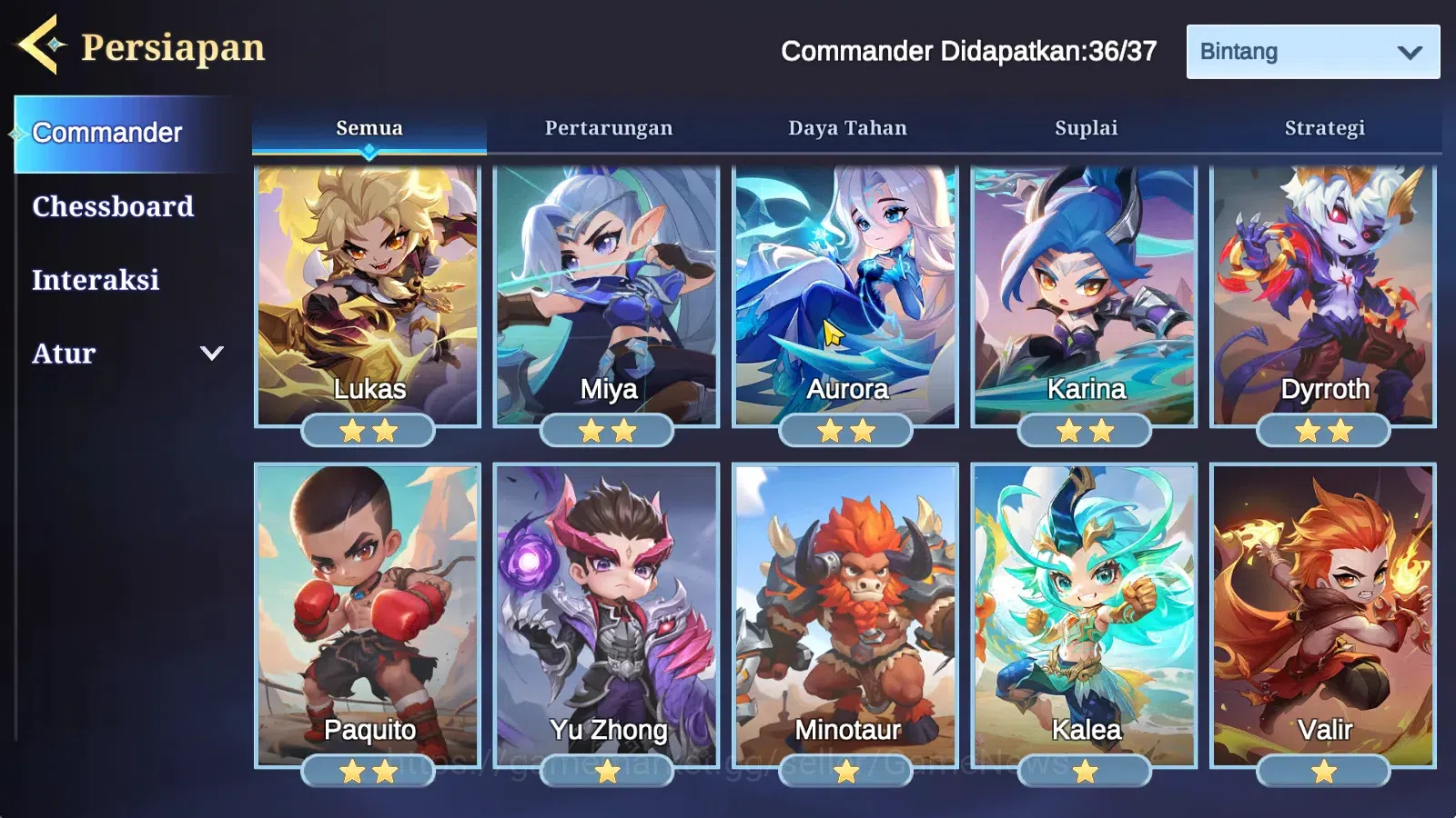Magic Chess: Go Go Accounts High Mythic 32| 36 Commander 9 Max|19 Skin 4 Special,12 Elite,3 Painted|4 Chessboard 3 Special,1 14