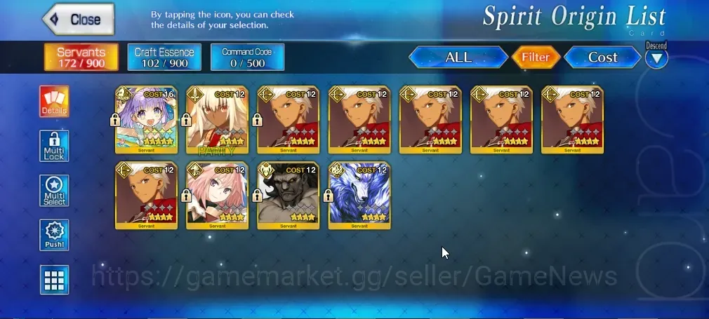 Fate-Grand Order Accounts NA Starter Fuyuki Lv 1|1 SSR Servant Kazuradrop | 1 Saint Quartz, 42 Golden Apple |Birthday 1