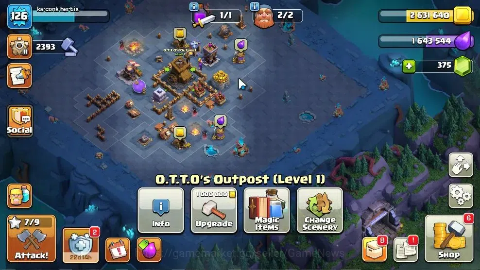 Clash of Clans Accounts High-End LV 126|TH 12 BH 8 HH 6|Limited Skin|BK 56,AQ 65,GW 40,MP 32 | BM 10 | 375 Gems | CN 18
