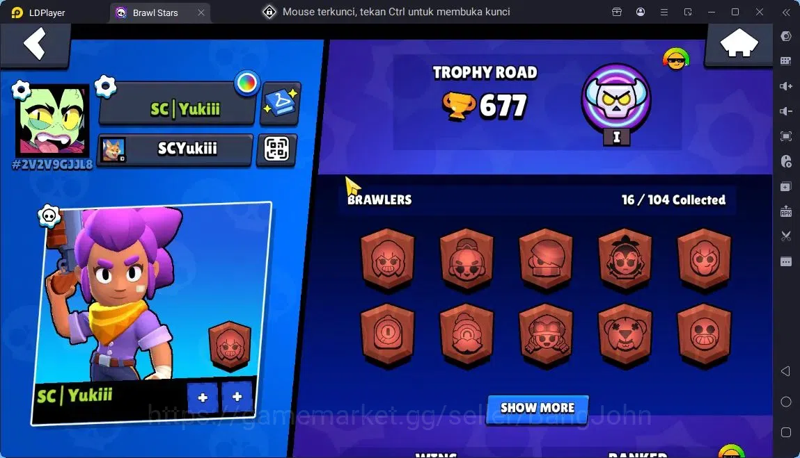 Brawl Stars Accounts Global |Trophy 736| 16 Brawler|1 Max Hypercharge(Shelly)|4350 Bling|15 Gems|1 Epic| ProtectOff |Check 2