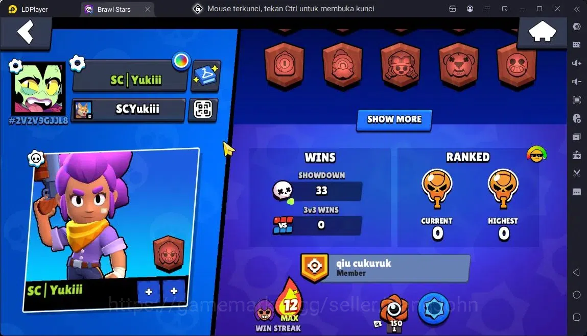 Brawl Stars Accounts Global |Trophy 736| 16 Brawler|1 Max Hypercharge(Shelly)|4350 Bling|15 Gems|1 Epic| ProtectOff |Check 3