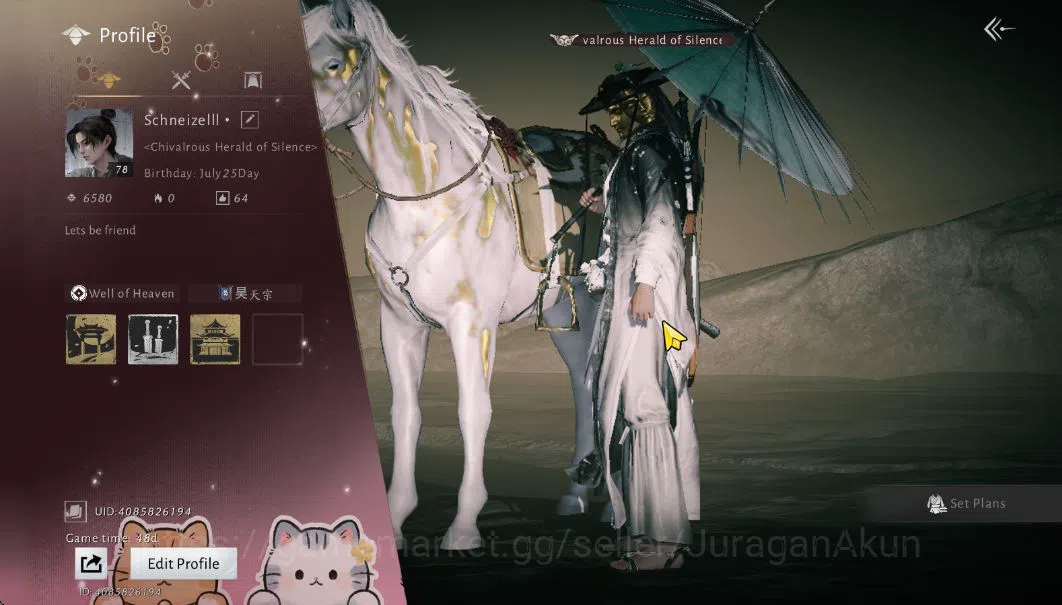 GLOBAL Lv78|GS 20K|Well Build Fan&Umbrella|Maxed Talent+ODDt100%|ElegyPetals+fleethoofOn|maleMC|NeteaseTakeMail|CheckSS(WWM818) Where Winds Meet Accounts GLOBAL Lv78|GS 20K|Well Build Fan&Umbrella|Maxed T image 1