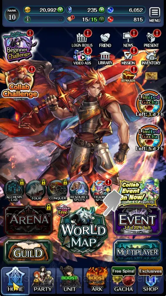 Last Cloudia Accounts GLOBAL|Rank 10|Collab Brave Frontier (Fire God Var image 8