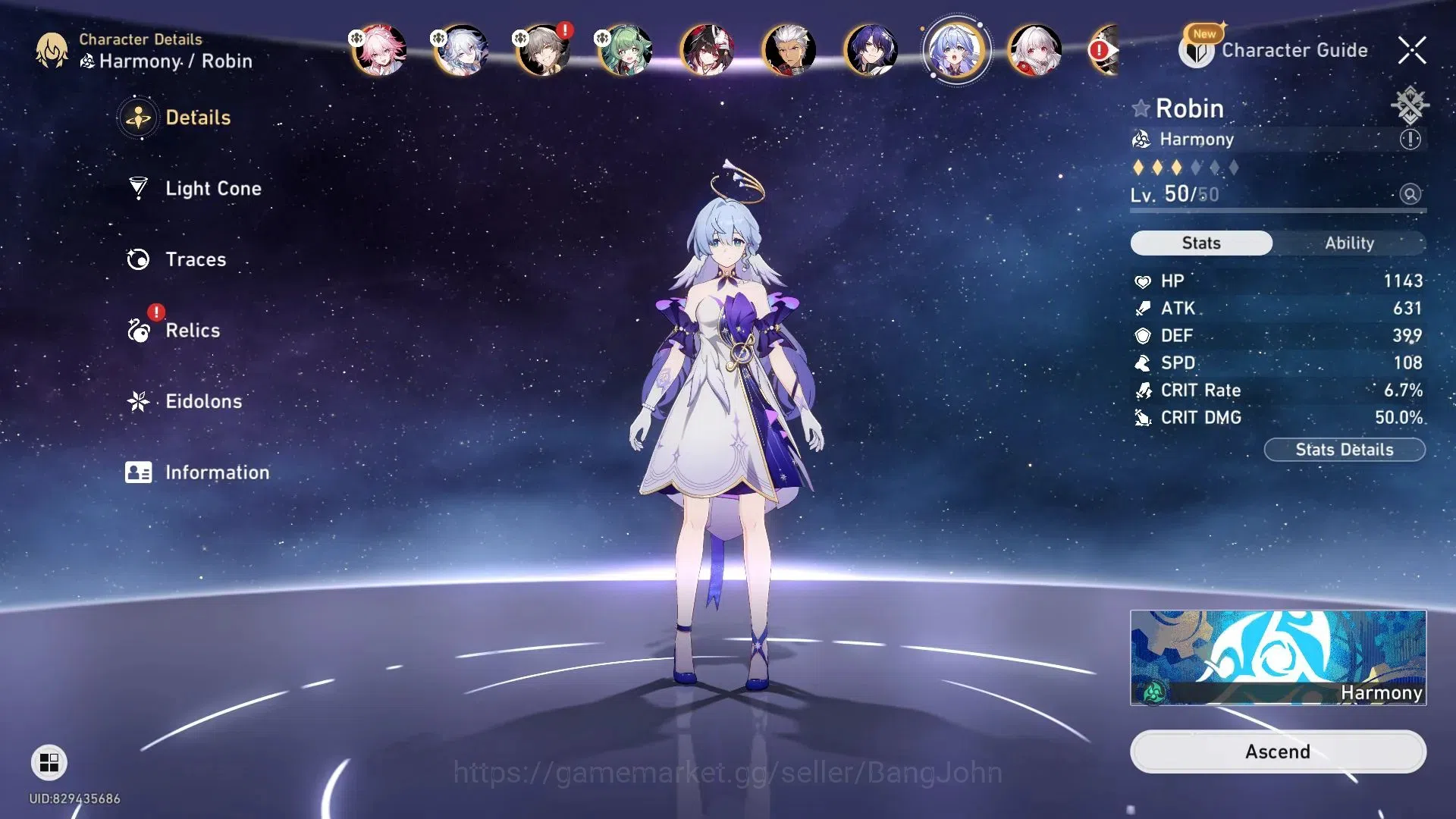 Honkai Star Rail Accounts Asia | TL48|Ruan Mei E1, Dan Heng PT, Robin, Fu Xu image 11