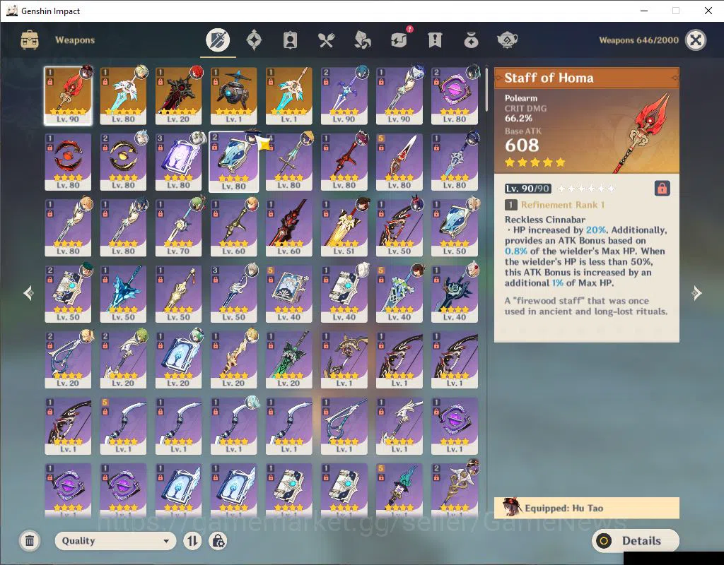 Genshin Impact Accounts ASIA|AR 57|7 Limited +5(5Weapon)|HuTaoC1+Sign,Neuv image 4