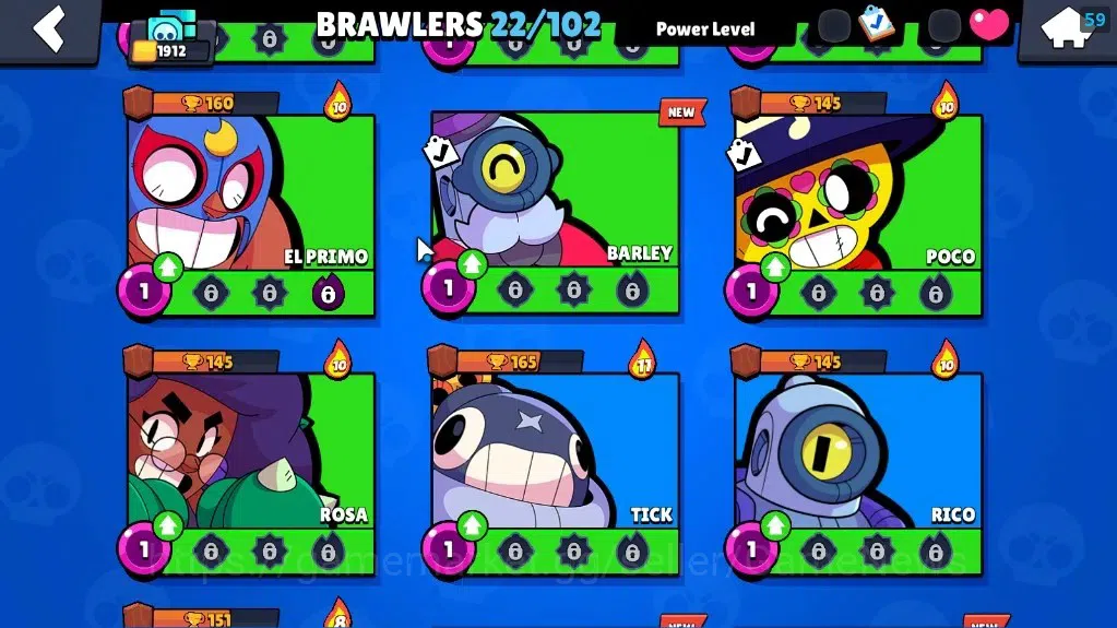 Brawl Stars Accounts 1912 Trophy|5k Blings|22 Brawlers 1 MaxLvl Full Buffies Edgar|4 Skins|1 Legendary Void Amber,1 Epic 9