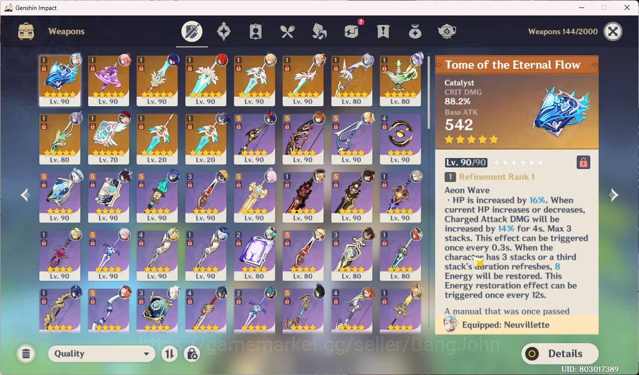 Genshin Impact Accounts End-Game | ASIA | AR 60 | 18 Limit Neuvillette C1 image 5