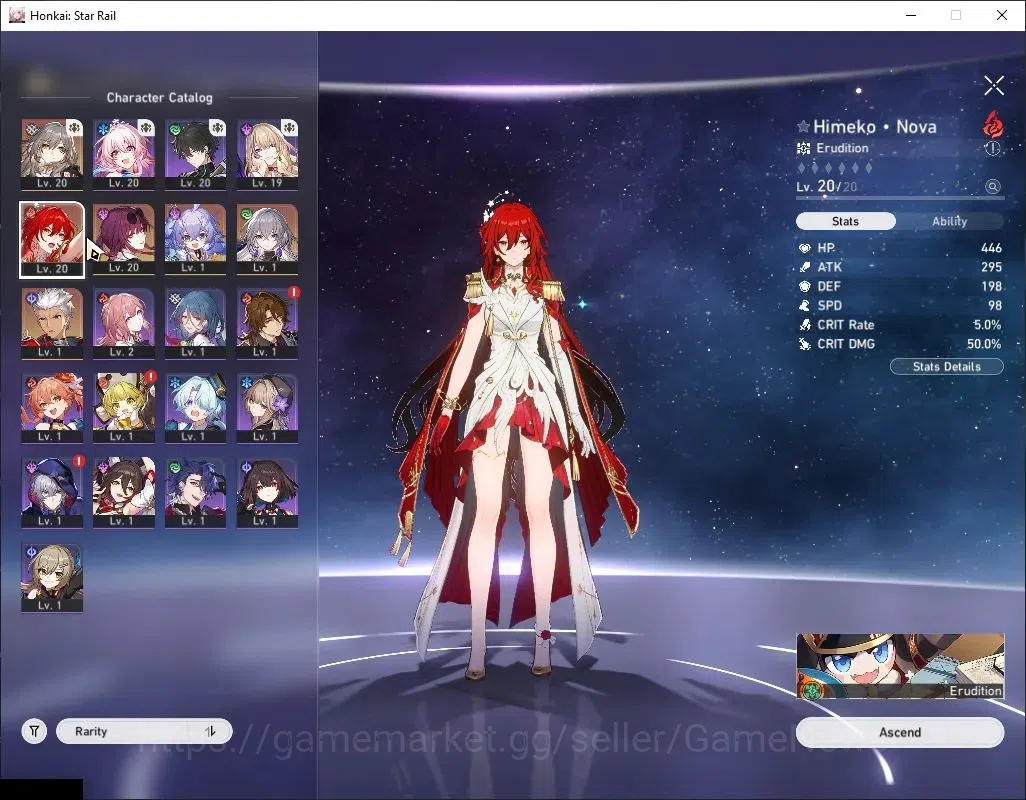 Honkai Star Rail Accounts Starter ASIA |TL 11|3 Limited| Himeko Nova, Kafka, Archer +2 Std Char |2 Golden Comp|Jarilo 1