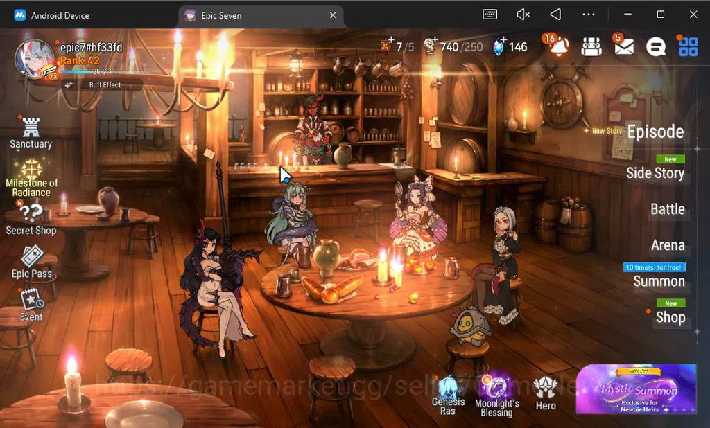 Epic Seven Accounts GLOBAL UNVERIF|NEW ERA|4 ML(NM Luna,TE Kayron,NC L image 1