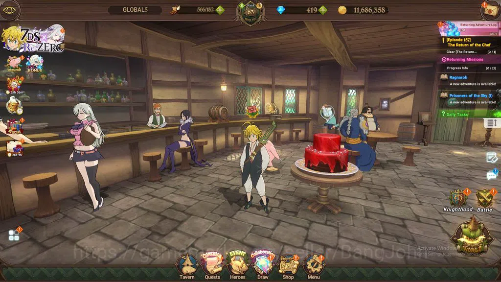 The Seven Deadly Sins: Grand Cross Accounts GLOBAL|3.4M CC|DM 419|Collab Full FF,Re-zero|6 UR image 1
