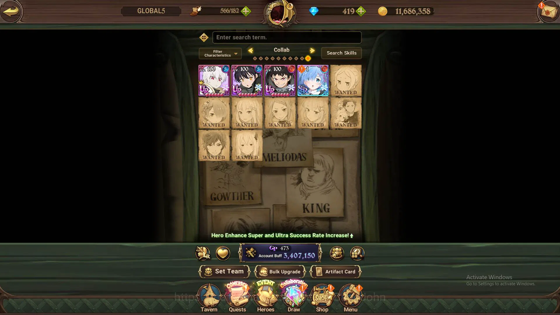 The Seven Deadly Sins: Grand Cross Accounts GLOBAL|3.4M CC|DM 419|Collab Full FF,Re-zero|6 UR image 12