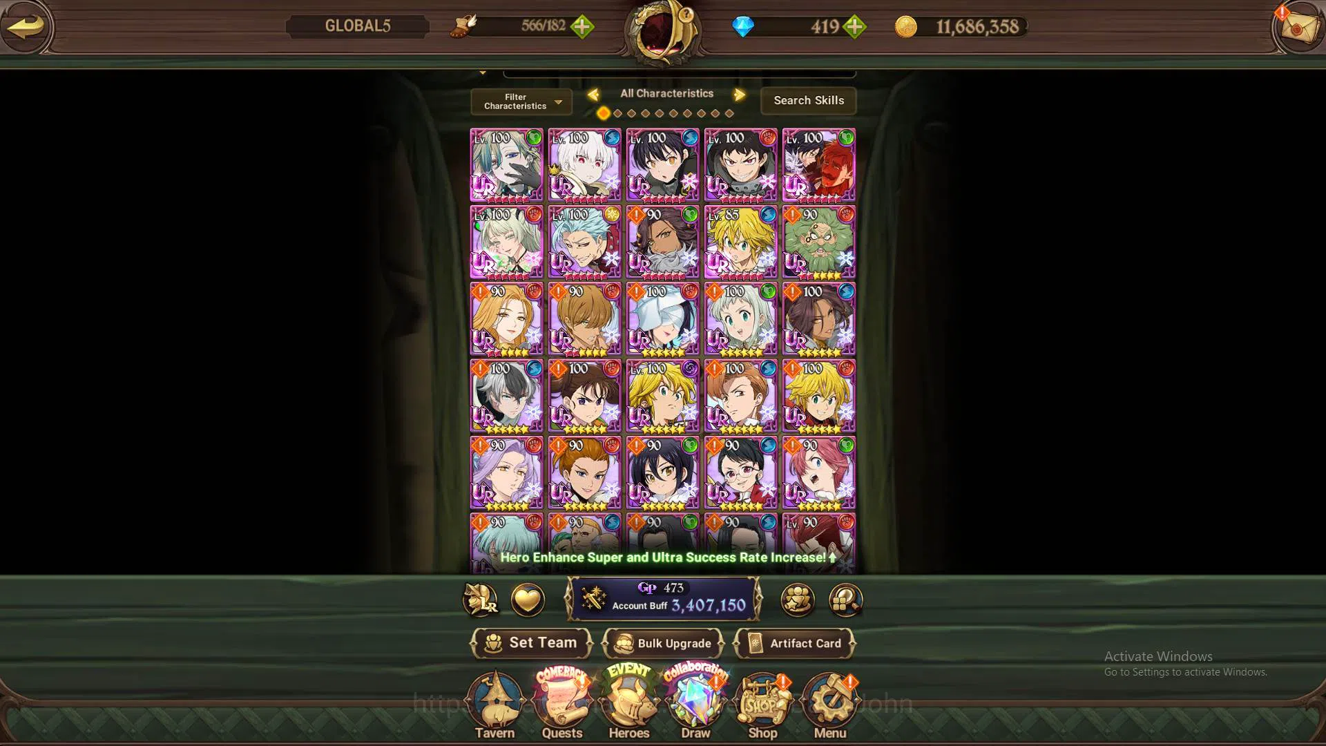 The Seven Deadly Sins: Grand Cross Accounts GLOBAL|3.4M CC|DM 419|Collab Full FF,Re-zero|6 UR image 13
