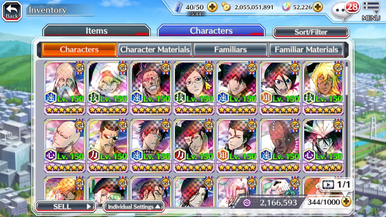 Bleach: Brave Souls Accounts Mid-Tier [GLOBAL]52 Orbs|Rukia 10th Aniv,SoulReper[Shunsui,Jushiro],Aizen Renewd,Crescent 10